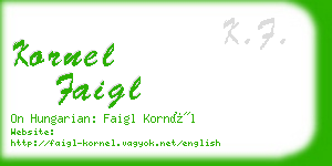 kornel faigl business card